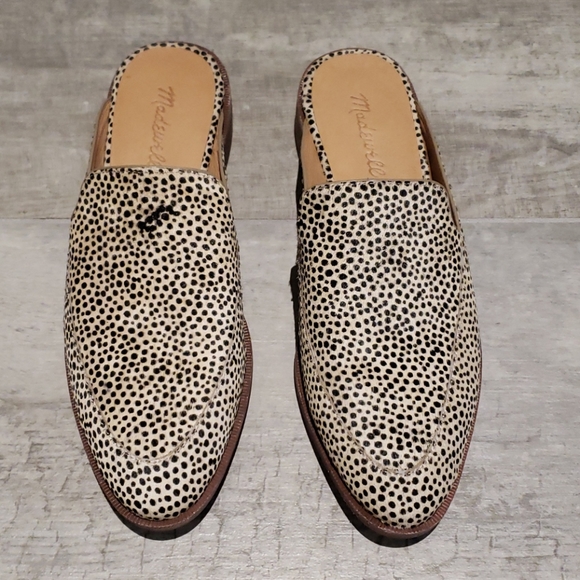 the frances loafer mule in spotted calf hair